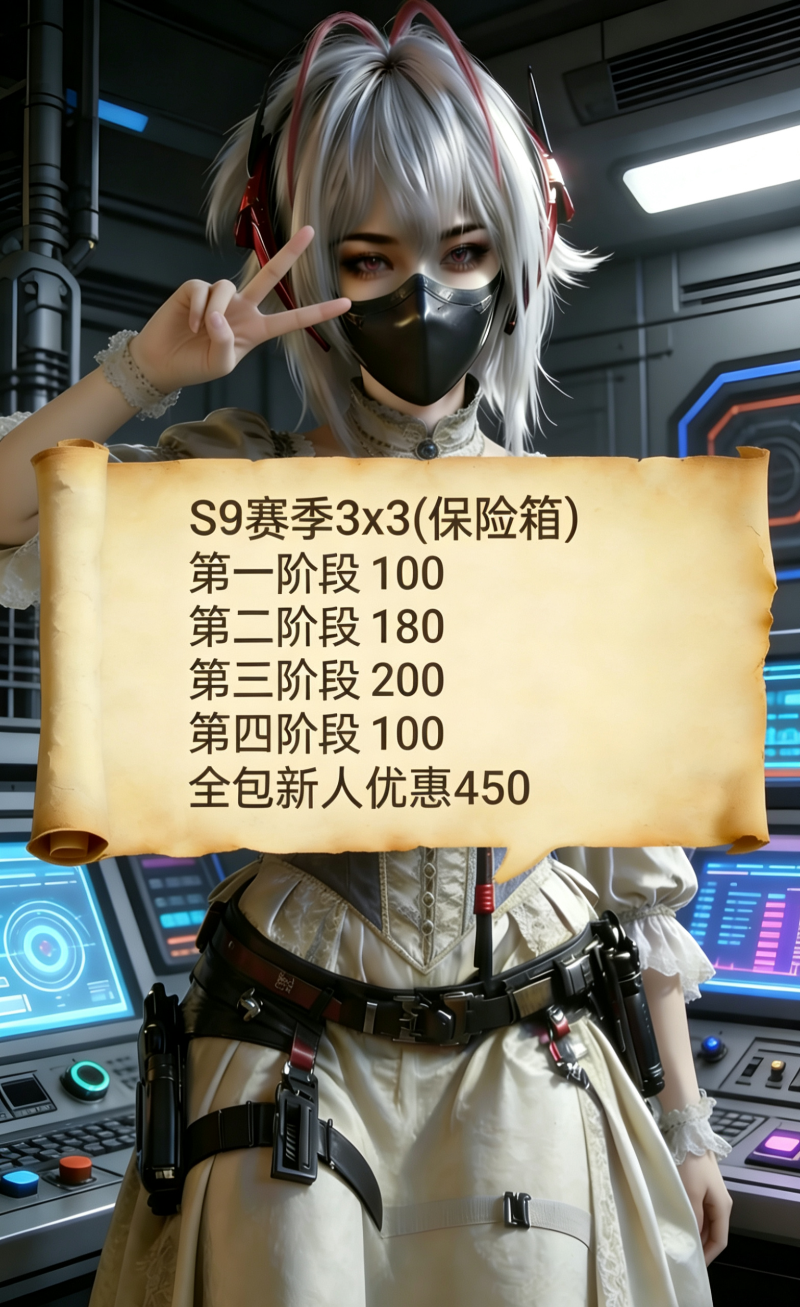 S9赛季3x3 标准版  包损耗  3-5天*（每超时一天减100）